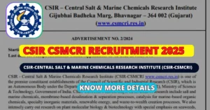 CSIR CSMCRI Recruitment 2025