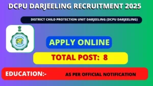 DCPU Darjeeling Recruitment 2025