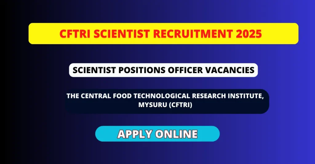 CFTRI Scientist Recruitment 2025