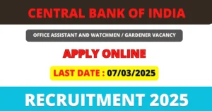 Central Bank of India Recruitment 2025