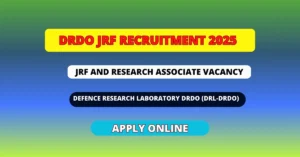 DRDO JRF Recruitment 2025, 13 Post, Apply Online