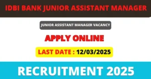 IDBI Bank Junior Assistant Manager