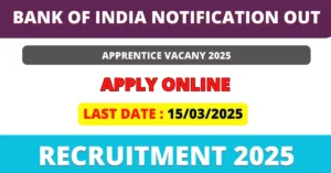 Bank of India Apprentice Recruitment 2025