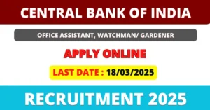 Central Bank of India Recruitment 2025