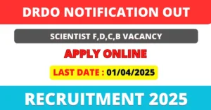 DRDO Scientist Recruitment 2025