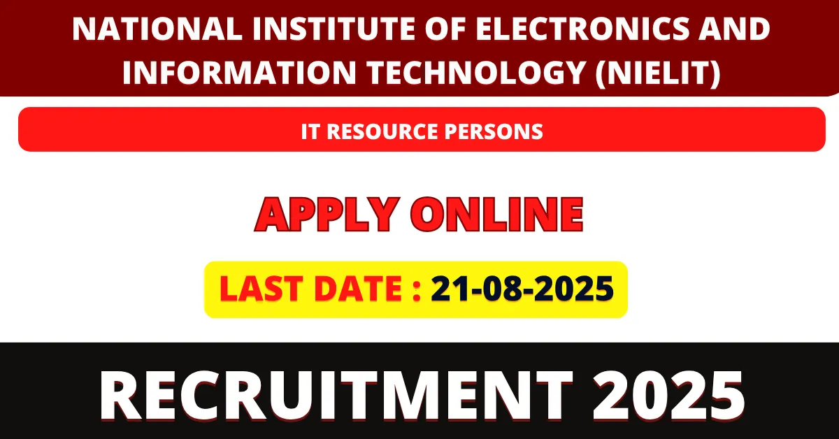 NIEL IT Resource Persons Recruitment 2025