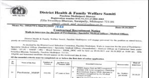 DHFWS Paschim Medinipur Recruitment 2025