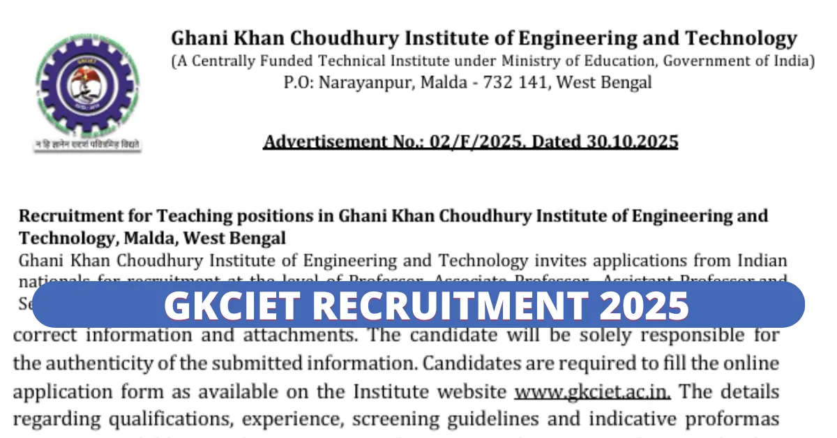 GKCIET Recruitment 2025