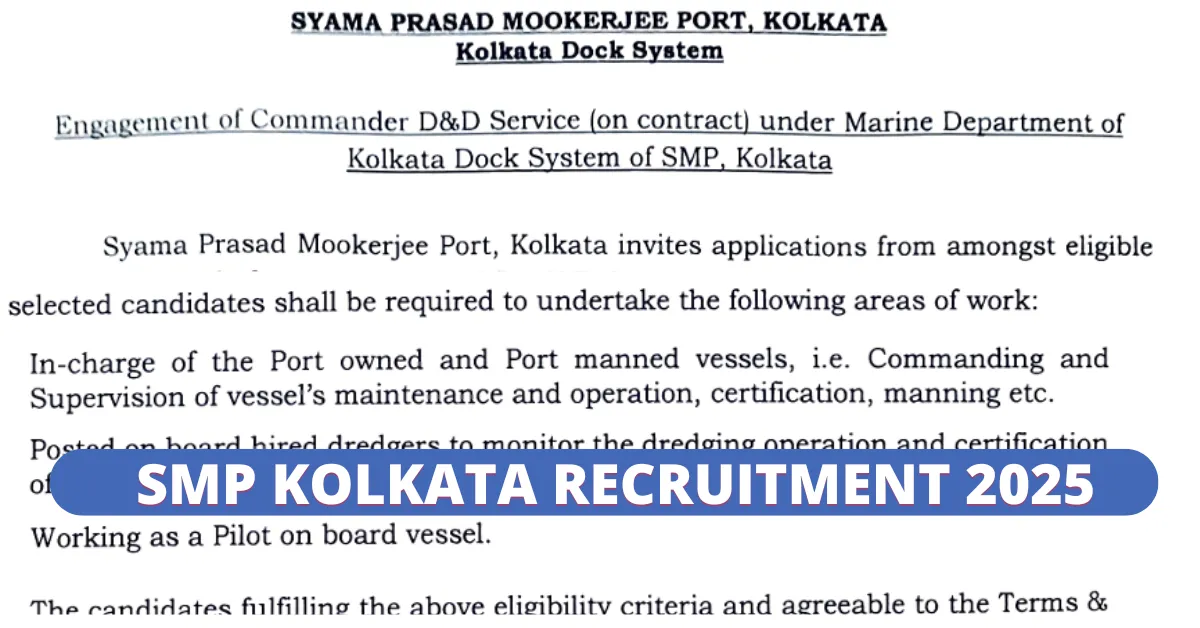 SMP Kolkata Commanders Recruitment 2025