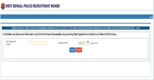 WBP SI Admit Card Released 2025