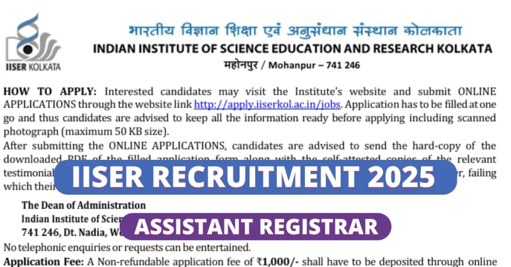 IISER Recruitment 2025