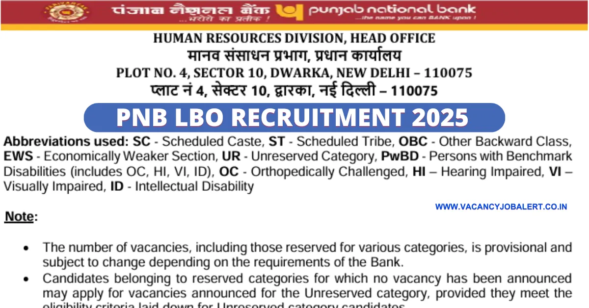 PNB LBO Recruitment 2025