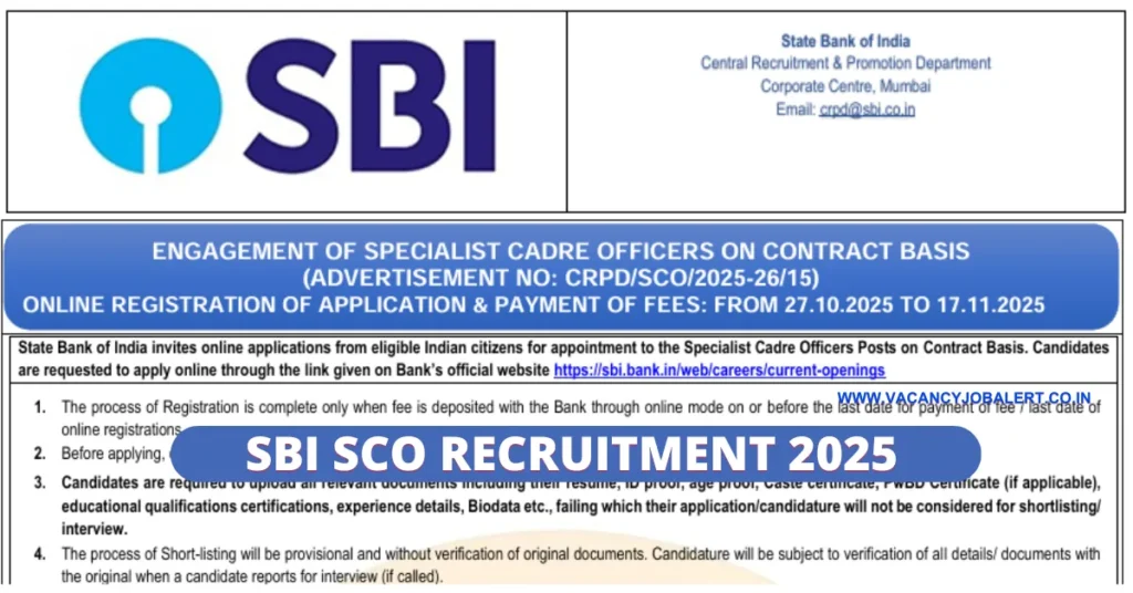 SBI SCO Recruitment 2025