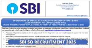 SBI SO Recruitment 2025
