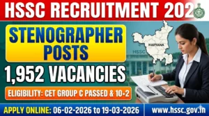 HSSC Stenographer Recruitment 2026