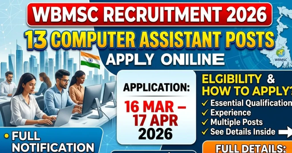 WBMSC Computer Assistant Recruitment 2026