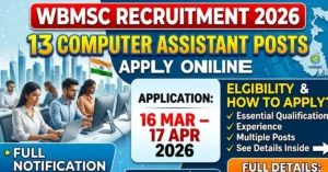 WBMSC Computer Assistant Recruitment 2026